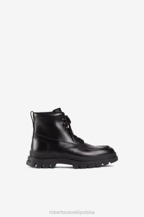 obuwie moda 6D0R1145 mężczyźni Roberto Cavalli buty bojowe w szkocką kratę