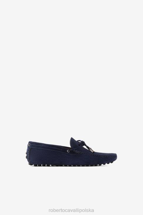 obuwie elegancki 6D0R1121 mężczyźni Roberto Cavalli Skórzane buty derby z plakietką z logo