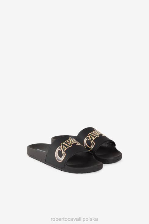 obuwie elegancki 6D0R1130 mężczyźni Roberto Cavalli slajdy z nadrukiem logo