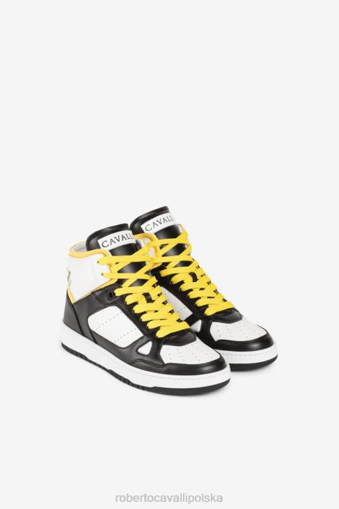 obuwie gorący 6D0R1092 mężczyźni Roberto Cavalli wysokie trampki z logo