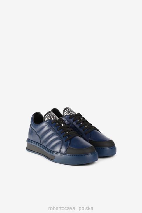 obuwie granatowy/czarny/zebra 6D0R1106 mężczyźni Roberto Cavalli trampki we wzór zebry