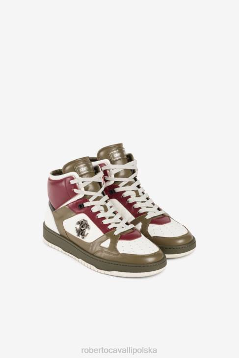 obuwie t0043 6D0R1090 mężczyźni Roberto Cavalli Wysokie trampki z lustrzanym wężem