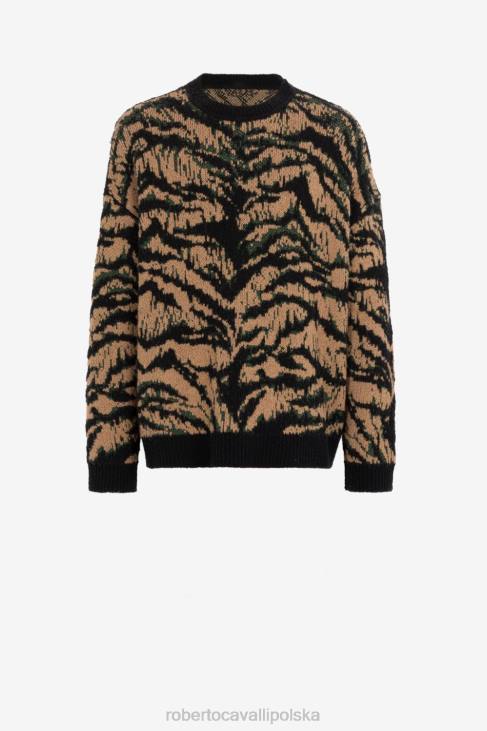odzież beżowy 6D0R836 mężczyźni Roberto Cavalli Wolno-żakardowy sweter