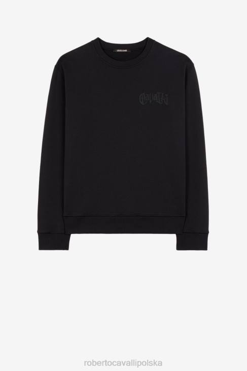 odzież elegancki 6D0R844 mężczyźni Roberto Cavalli Bluza z nadrukiem logo ozdobiona kryształkami
