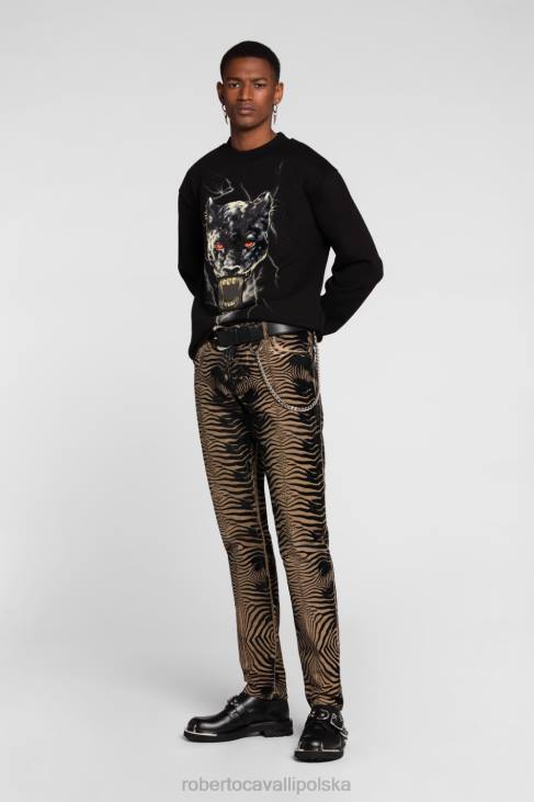 odzież gorący 6D0R860 mężczyźni Roberto Cavalli Bluza z kapturem z monogramem rc i aplikacją w kształcie herbu