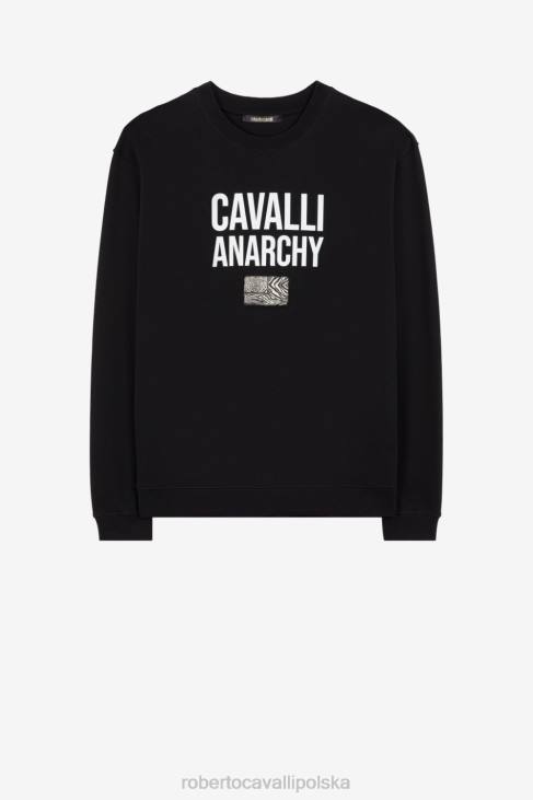 odzież gorący 6D0R867 mężczyźni Roberto Cavalli Bawełniana bluza ze sloganem