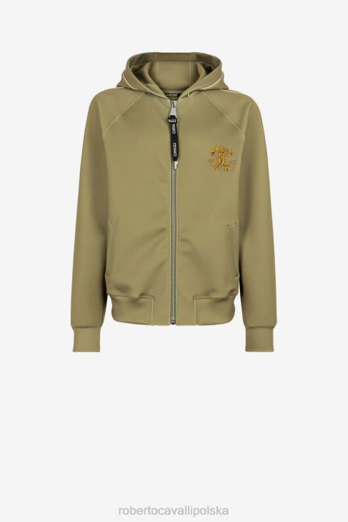 odzież moda 6D0R841 mężczyźni Roberto Cavalli Zapinana na zamek bluza z wyszytym logo