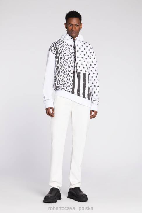 odzież moda 6D0R841 mężczyźni Roberto Cavalli Zapinana na zamek bluza z wyszytym logo
