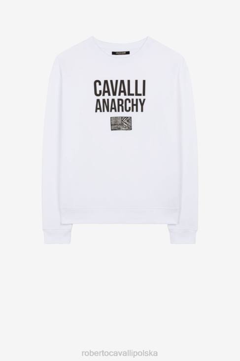 odzież moda 6D0R868 mężczyźni Roberto Cavalli Bawełniana bluza ze sloganem