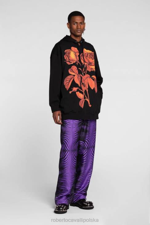 odzież optyczna biel 6D0R857 mężczyźni Roberto Cavalli Bawełniana bluza z nadrukiem logo
