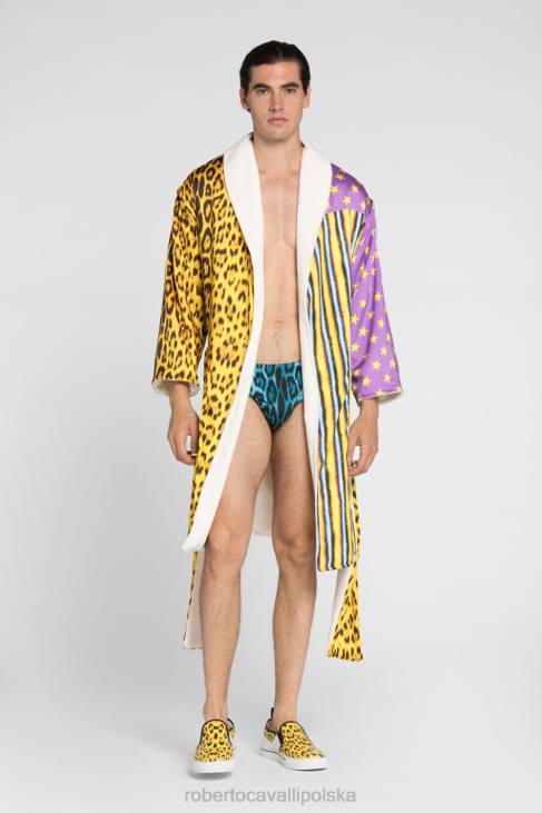 odzież 05051 Nero 6D0R1051 mężczyźni Roberto Cavalli Szorty kąpielowe z logo Felix Print