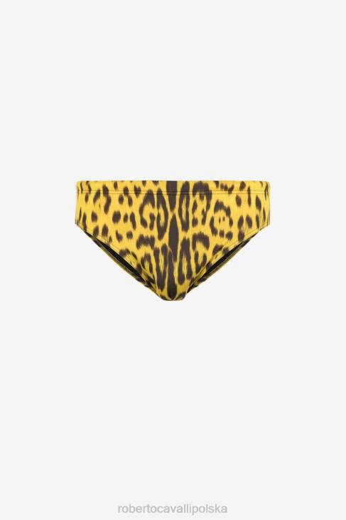 odzież elegancki 6D0R1038 mężczyźni Roberto Cavalli kąpielówki w panterkę