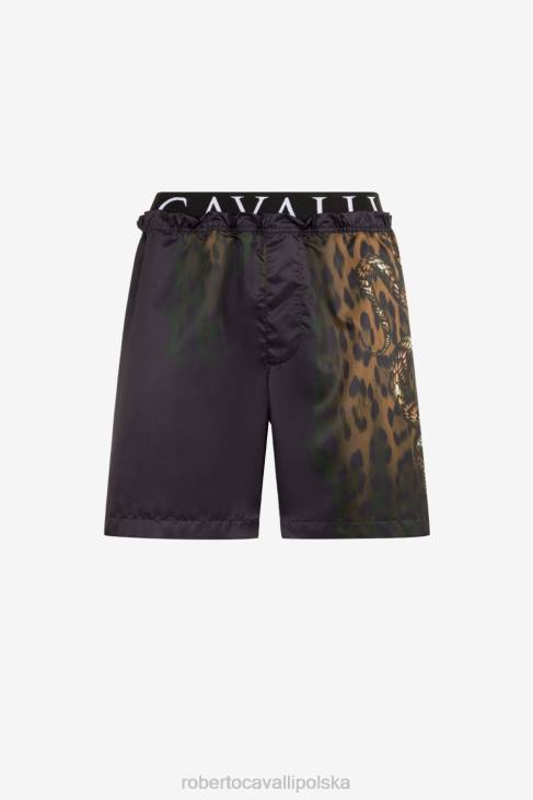 odzież elegancki 6D0R1050 mężczyźni Roberto Cavalli Szorty kąpielowe w panterkę
