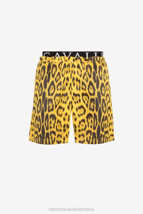 odzież moda 6D0R1041 mężczyźni Roberto Cavalli Szorty kąpielowe w panterkę