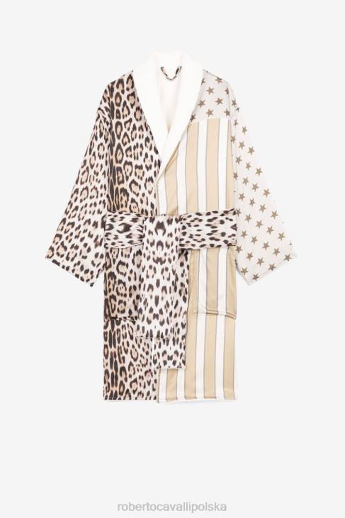 odzież moda 6D0R1063 mężczyźni Roberto Cavalli szlafrok w zwierzęcy wzór