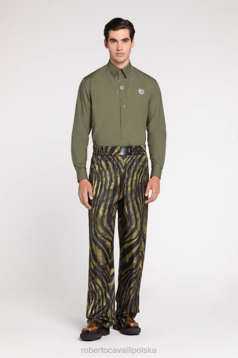 odzież czarny 6D0R784 mężczyźni Roberto Cavalli koszula z nadrukiem logo