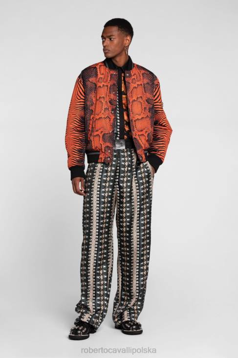 odzież moda 6D0R809 mężczyźni Roberto Cavalli Koszula z haftowanym monogramem rc