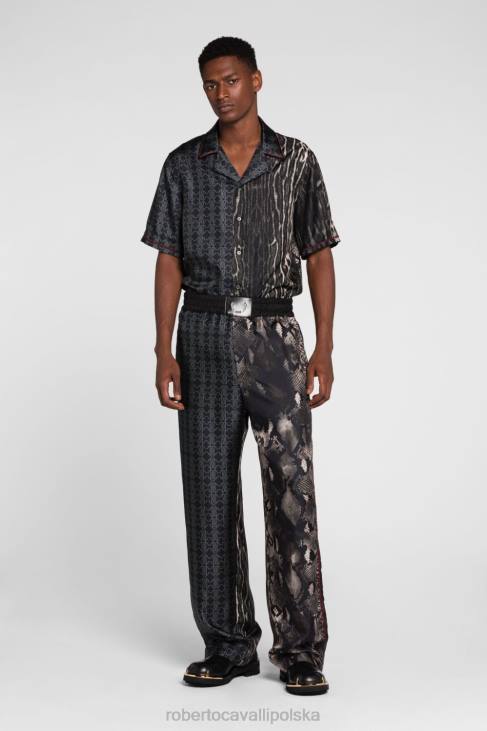 odzież moda 6D0R825 mężczyźni Roberto Cavalli Bawełniana koszula w kratę