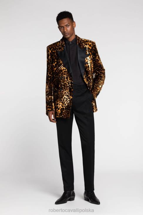 odzież wdzięczny 6D0R791 mężczyźni Roberto Cavalli bawełniana koszula z haftowanym logo