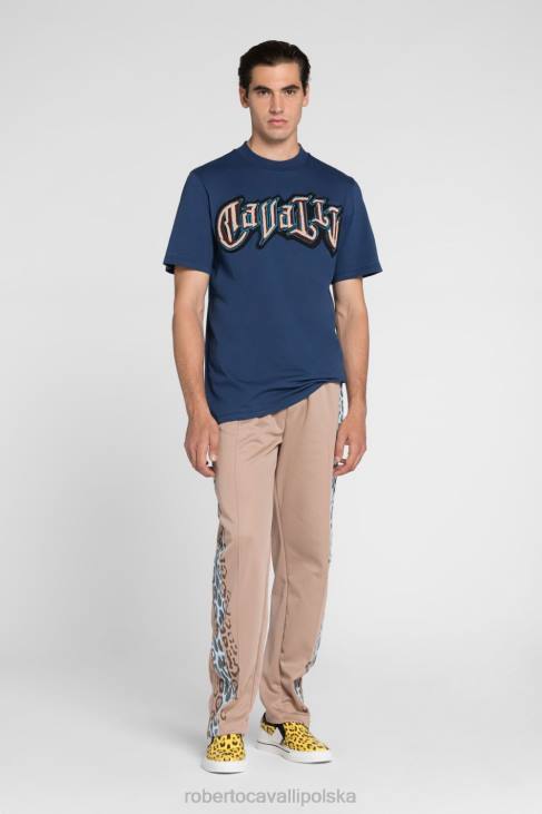odzież elegancki 6D0R745 mężczyźni Roberto Cavalli koszulka z nadrukiem logo