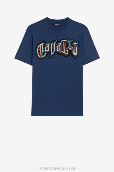 odzież elegancki 6D0R746 mężczyźni Roberto Cavalli Bawełniana koszulka z nadrukiem logo