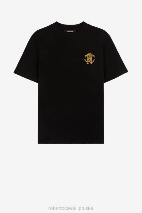 odzież moda 6D0R749 mężczyźni Roberto Cavalli koszulka z nadrukiem logo