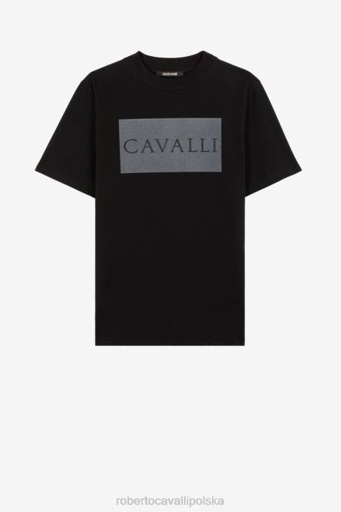 odzież wdzięczny 6D0R766 mężczyźni Roberto Cavalli T-shirt z okrągłym dekoltem i nadrukiem logo