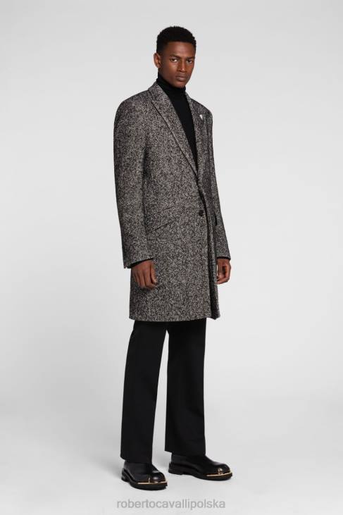 odzież czarny 6D0R935 mężczyźni Roberto Cavalli Kurtka bomber z monogramem RC i aplikacją w kształcie herbu