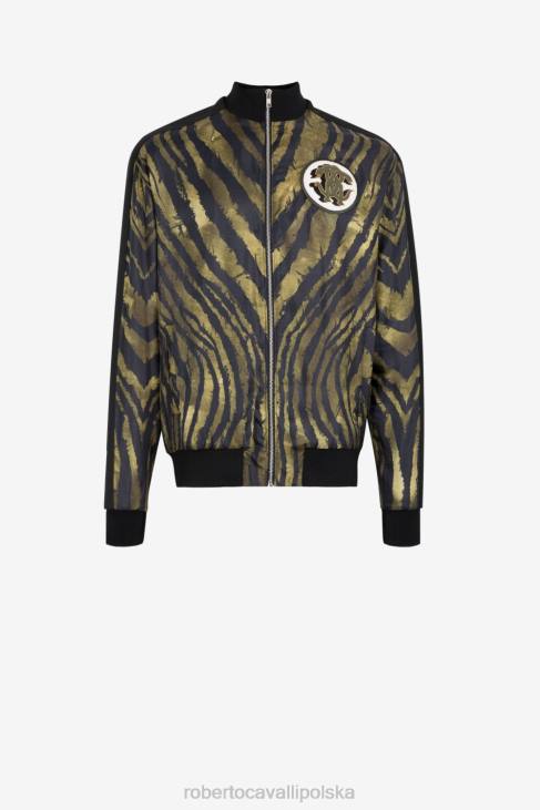 odzież d9881 6D0R835 mężczyźni Roberto Cavalli Lustrzana kurtka wężowa w zebrę
