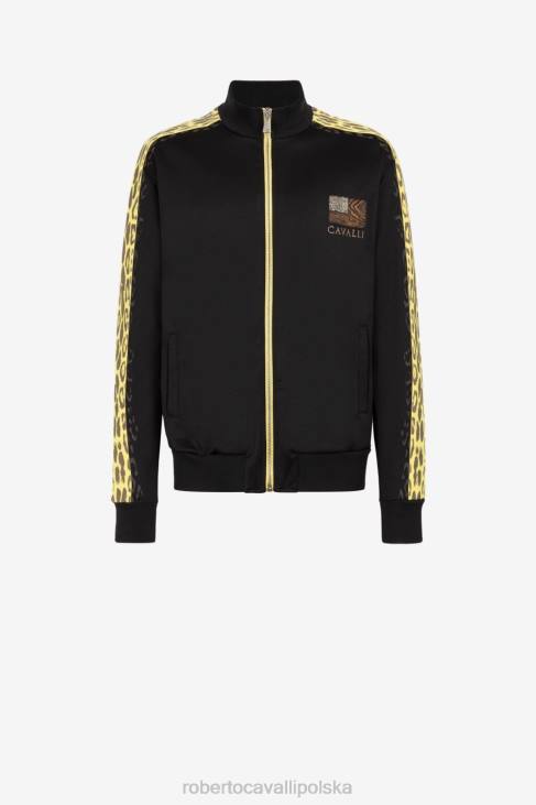 odzież elegancki 6D0R852 mężczyźni Roberto Cavalli Kurtka w panterkę, zapinana na zamek