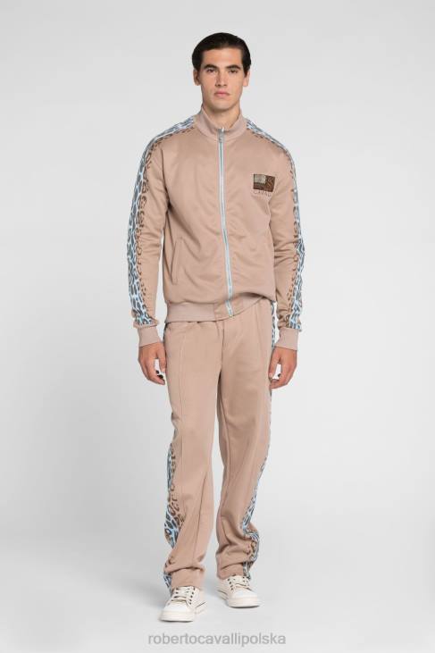 odzież elegancki 6D0R852 mężczyźni Roberto Cavalli Kurtka w panterkę, zapinana na zamek