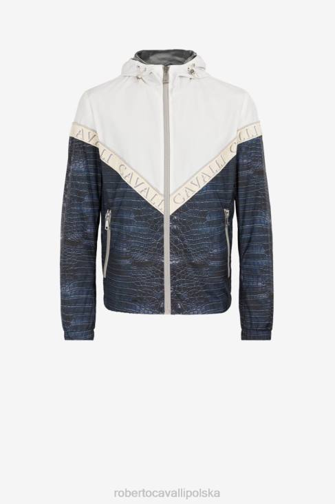 odzież elegancki 6D0R910 mężczyźni Roberto Cavalli Kurtka zapinana na zamek w zwierzęcy print