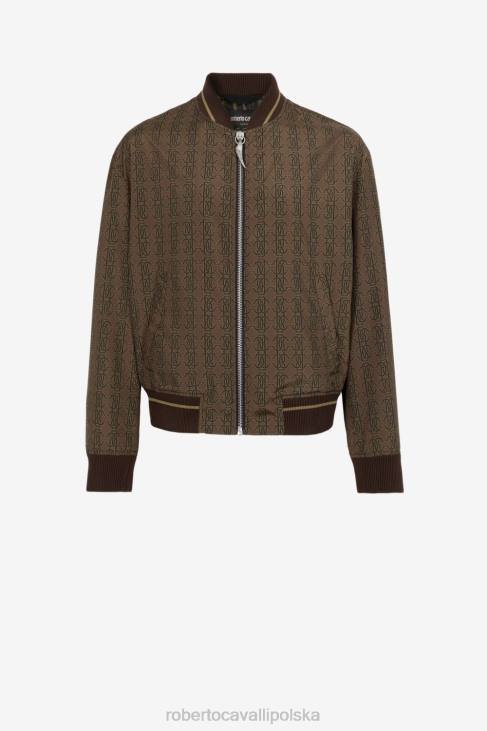 odzież elegancki 6D0R920 mężczyźni Roberto Cavalli Kurtka bomber z nadrukiem monogramu rc