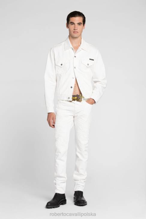 odzież moda 6D0R908 mężczyźni Roberto Cavalli Zapinana na zamek skórzana kurtka bomber