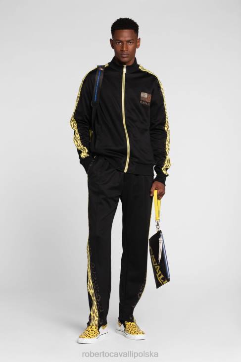 odzież wdzięczny 6D0R851 mężczyźni Roberto Cavalli Kurtka bomber w panterkę