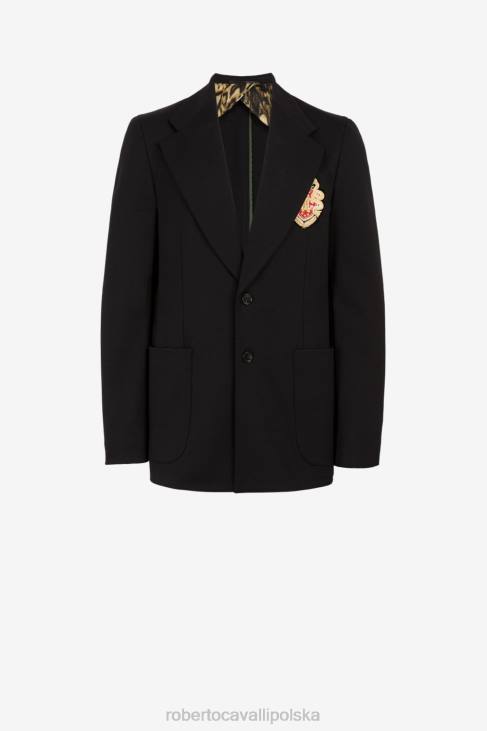 odzież elegancki 6D0R1026 mężczyźni Roberto Cavalli Marynarka z monogramem rc i aplikacją w kształcie herbu