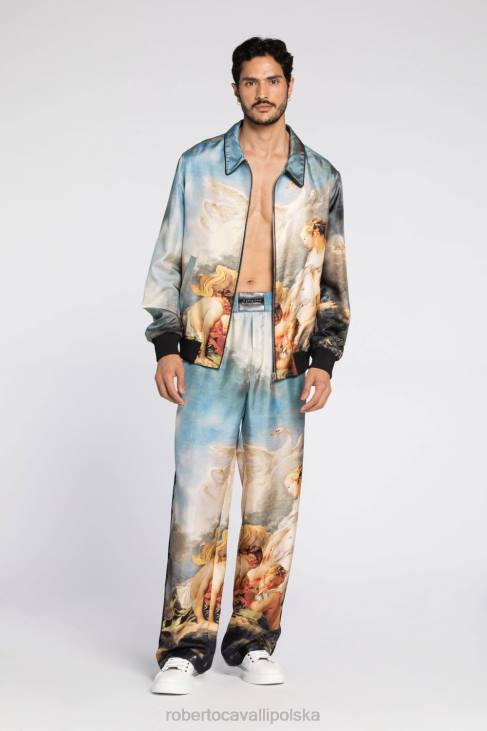 odzież czarny 6D0R954 mężczyźni Roberto Cavalli Bawełniane spodenki z nadrukiem logo