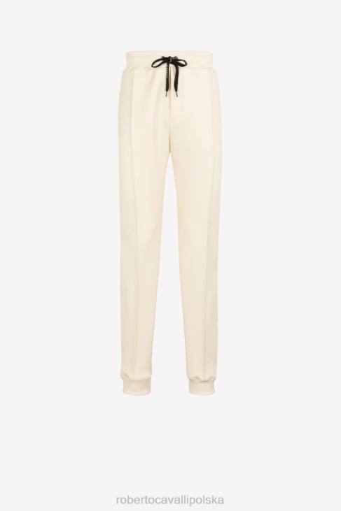 odzież elegancki 6D0R1017 mężczyźni Roberto Cavalli Lustrzane spodnie dresowe z haftowanym logo węża