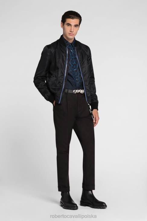 odzież elegancki 6D0R955 mężczyźni Roberto Cavalli Jedwabne spodnie z nadrukiem malarskim