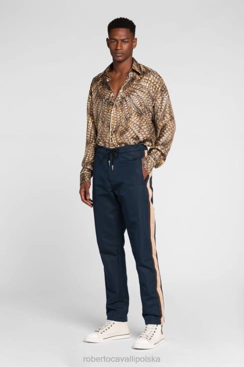 odzież elegancki 6D0R974 mężczyźni Roberto Cavalli Spodnie dresowe w panterkę