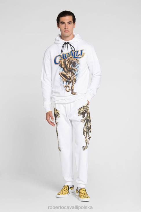 odzież elegancki 6D0R976 mężczyźni Roberto Cavalli Bawełniane spodnie dresowe z nadrukiem logo