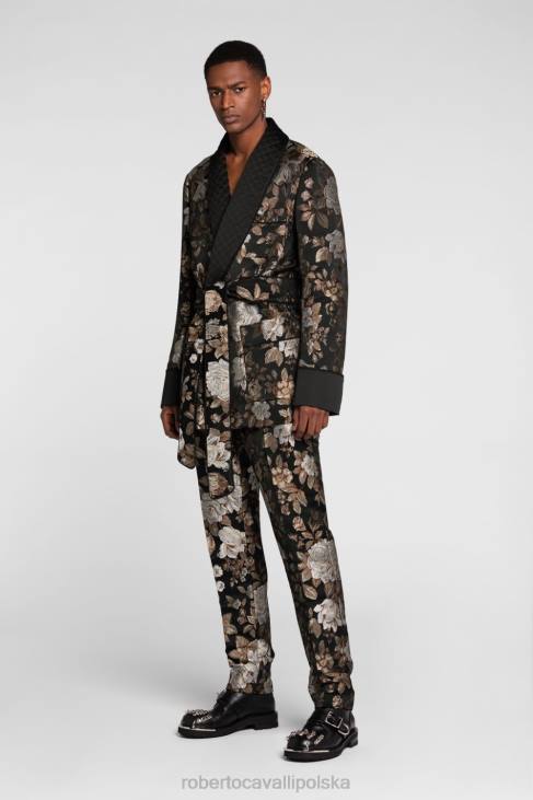 odzież elegancki 6D0R991 mężczyźni Roberto Cavalli Szorty do kolan w panterkowy wzór