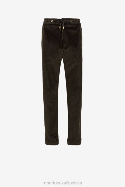 odzież wdzięczny 6D0R1013 mężczyźni Roberto Cavalli Spodnie z monogramem rc i aplikacją w kształcie herbu