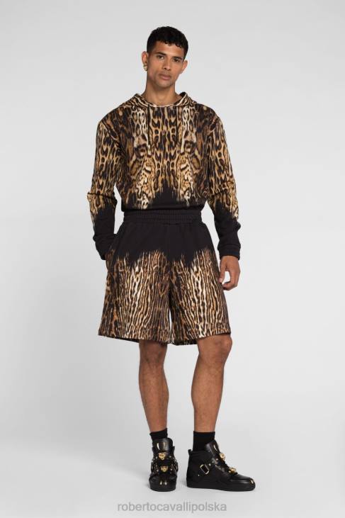 odzież wdzięczny 6D0R1013 mężczyźni Roberto Cavalli Spodnie z monogramem rc i aplikacją w kształcie herbu