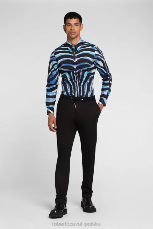 odzież zielony 6D0R963 mężczyźni Roberto Cavalli bielone jeansy slim fit